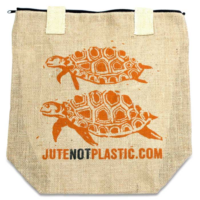 BOLSA DE YUTE ECOLGICO DOS TORTUGAS NARANJA