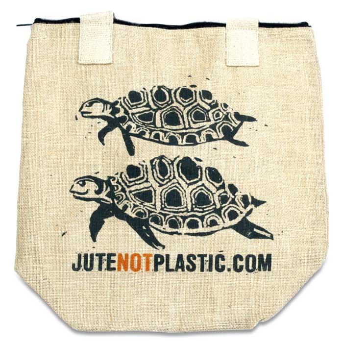 BOLSA DE YUTE ECOLGICO DOS TORTUGAS NEGRO