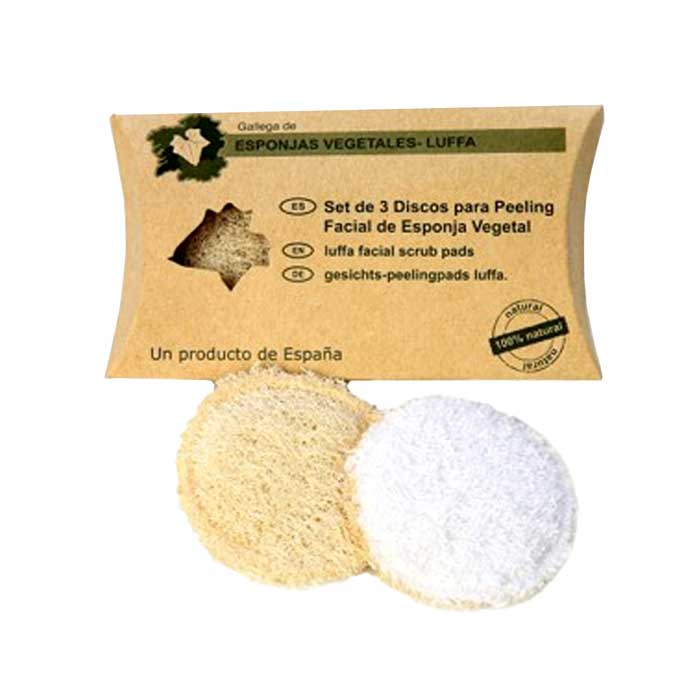 SET DE TRES DISCOS PARA PEELING FACIAL DE LUFFA