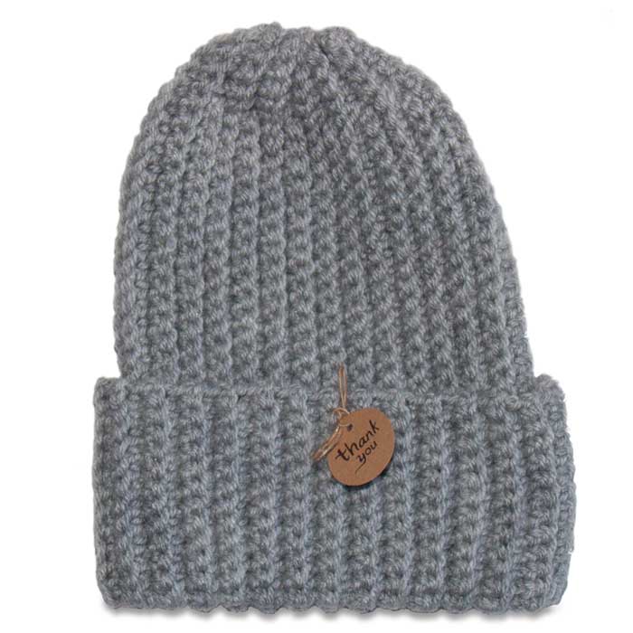 GORRO DE LANA Gris (Tejido a Mano)